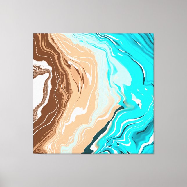 Abstrakt Beach Fluid Art Leinwanddruck (Vorderseite)