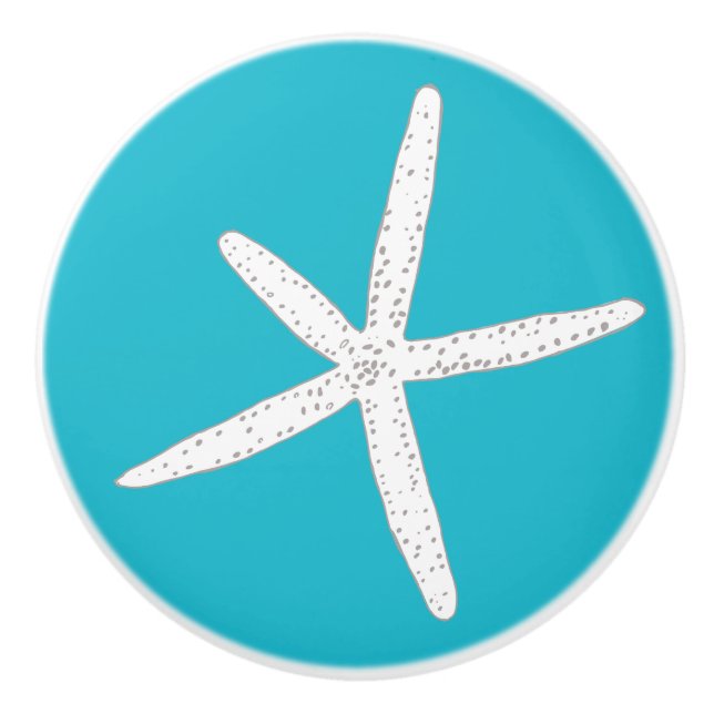 Abstrakt Beach Scallop Seashell Keramikknauf (Vorderseite)