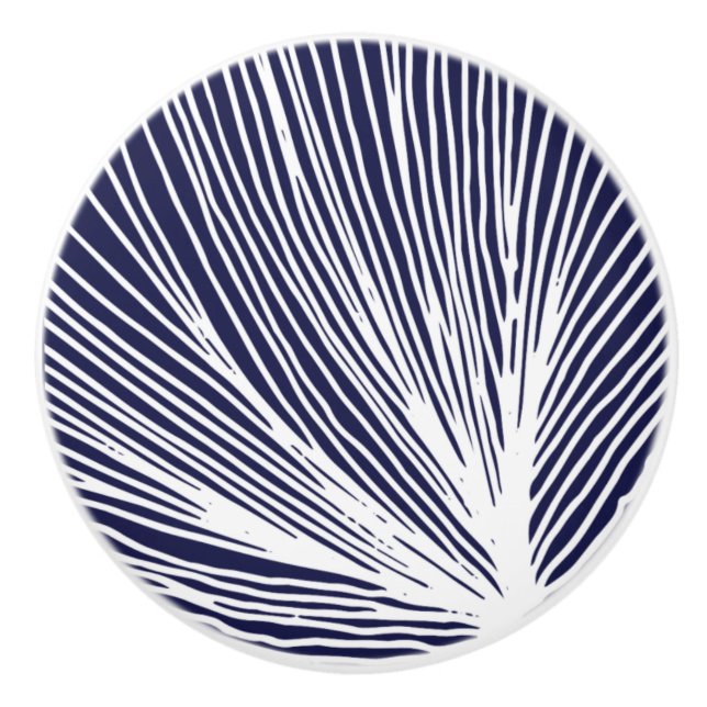 Abstrakt Beach Scallop Seashell Keramikknauf (Vorderseite)