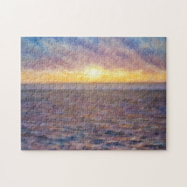 Abstrakt Beach Sunset Art Puzzle (Horizontal)