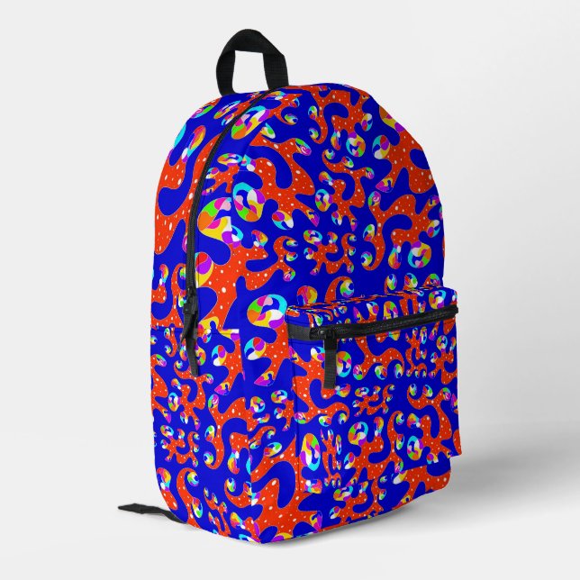 abstrakt bedruckter rucksack (Rückseitige Ecke links)