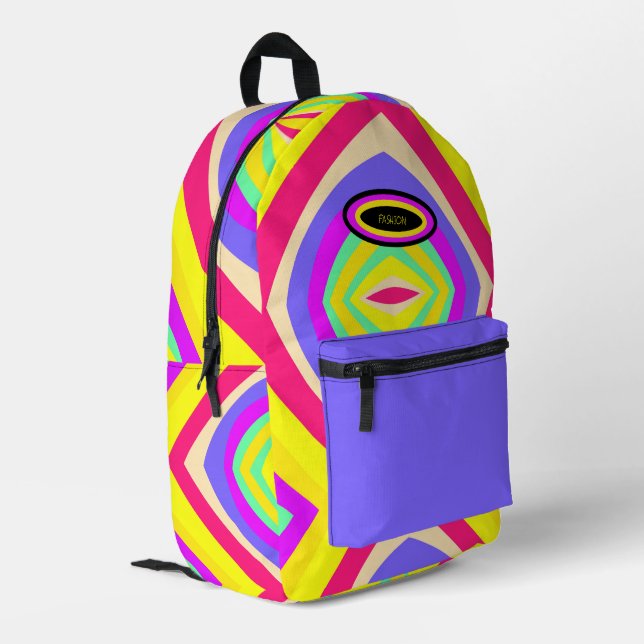 abstrakt bedruckter rucksack (Rückseitige Ecke links)