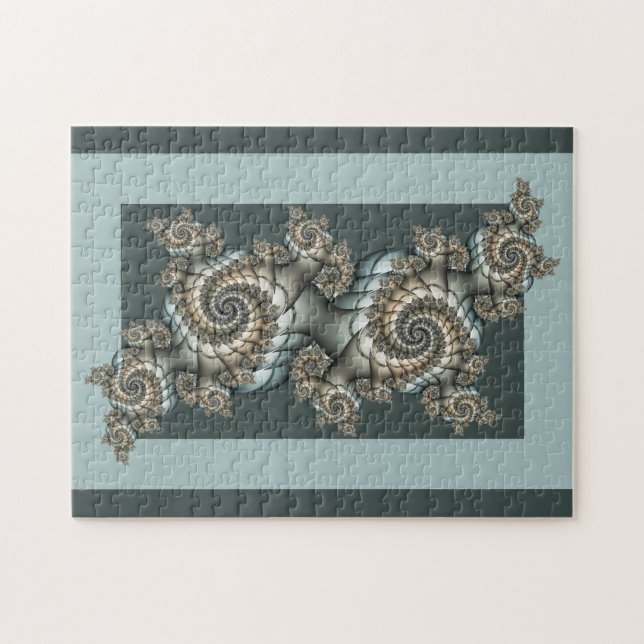 Abstrakt Beige Light Blue Fraktal Kunstgalerie (Horizontal)