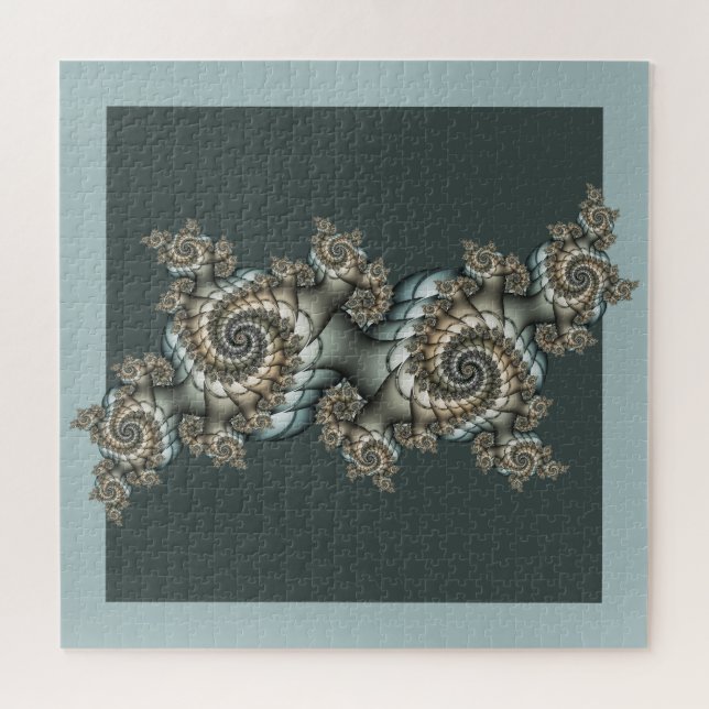 Abstrakt Beige Light Blue Fraktal Kunstgalerie (Horizontal)