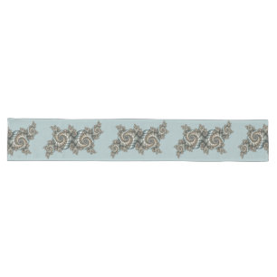 Abstrakt Beige Light Blue Fraktal Kunstgalerie Großer Tischläufer