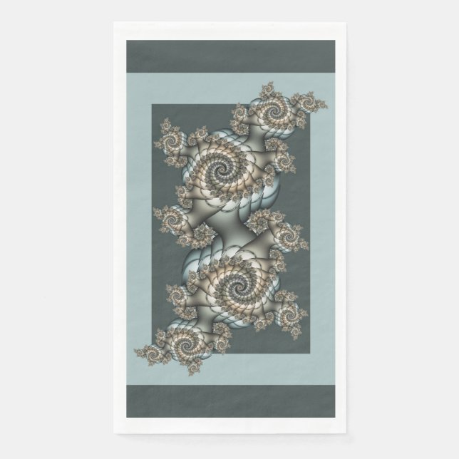 Abstrakt Beige Light Blue Fraktal Kunstgalerie Serviette (Vorderseite)