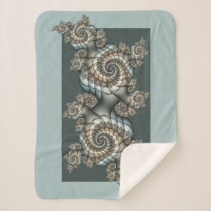 Abstrakt Beige Light Blue Fraktal Kunstgalerie Sherpadecke
