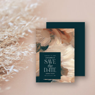 Abstrakt bemalt moderne aquamarine Creme Terracott Einladung