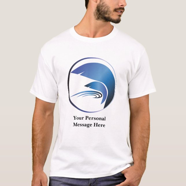 Abstrakt Big and Small Blue Shark T - Shirt (Vorderseite)