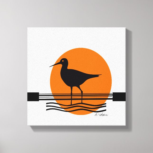 Abstrakt Bird Sunset Leinwanddruck (Vorderseite)