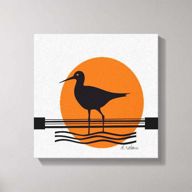 Abstrakt Bird Sunset Leinwanddruck (Vorderseite)