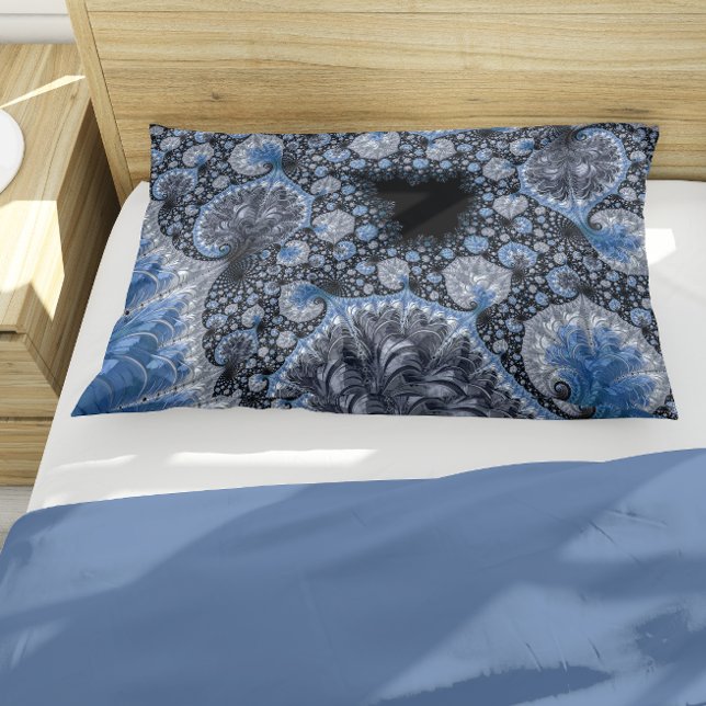 Abstrakt Black Blue Fraktal Kissenbezug (Von Creator hochgeladen)