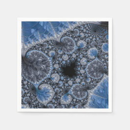 Abstrakt Black Blue Fraktal Serviette