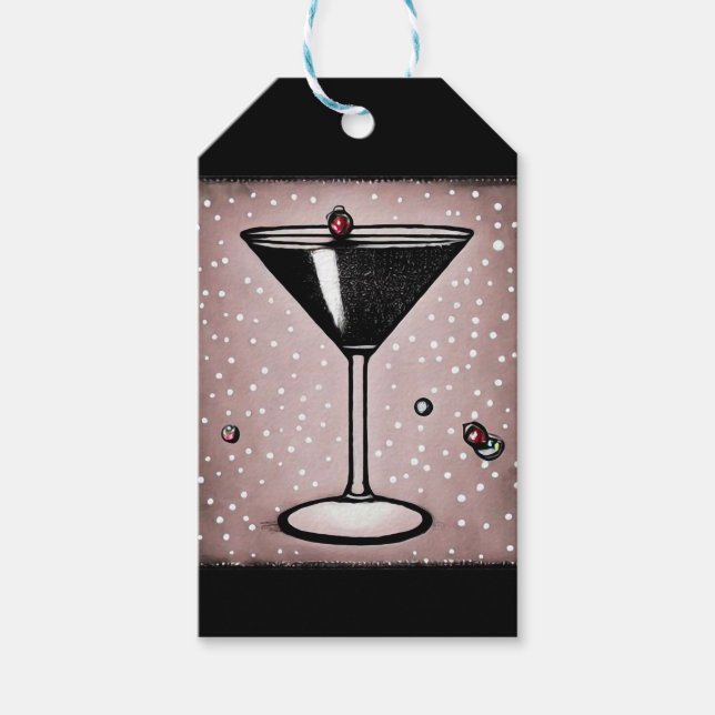 Abstrakt Black Martini Geschenkanhänger (Vorderseite)