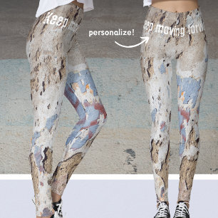 Abstrakt Blau & Beige Leggings