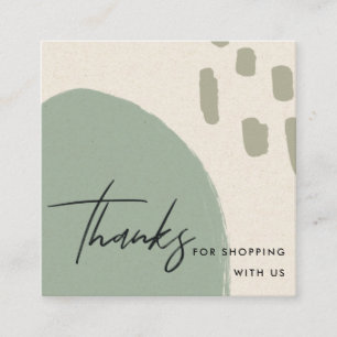 ABSTRAKT BLAU GREEN KRAFT SCANDI DANKE DANK DANK QUADRATISCHE VISITENKARTE