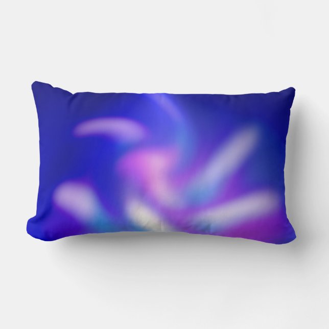 Abstrakt Blau Lila Blauer Bläschen Lendenkissen (Vorderseite)