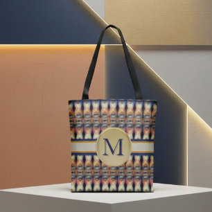 Abstrakt Blau, Orange & Mehrfarbig Tasche