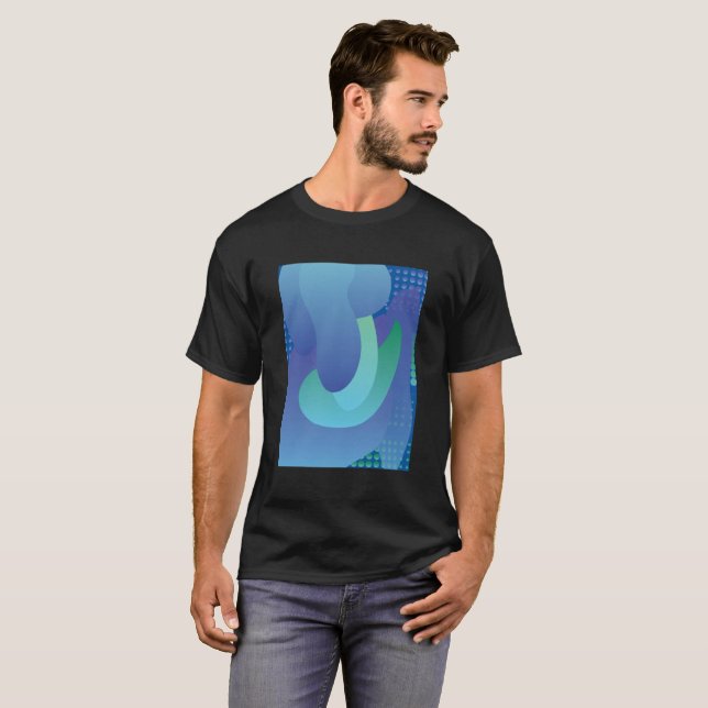 abstrakt Blau T-Shirt (Vorne ganz)