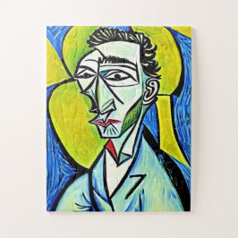 Abstrakt Blau und Gelb Kunstmuseum Funny Portrait