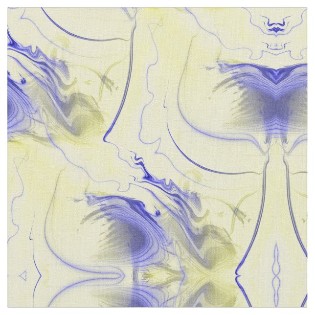 Abstrakt Blau und Gelb Stoff (Nahaufnahme)