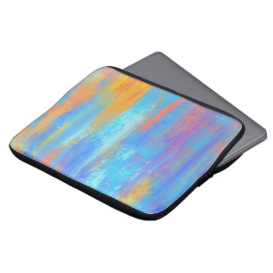 Abstrakt Blau und Orange Laptopschutzhülle