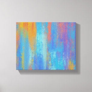 Abstrakt Blau und Orange Leinwanddruck