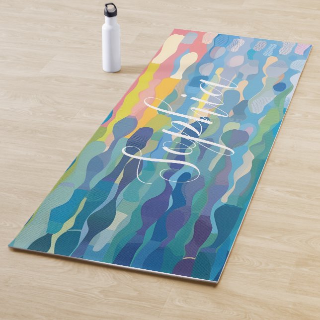 Abstrakt Blau und Rosa Yogamatte (Beispiel)