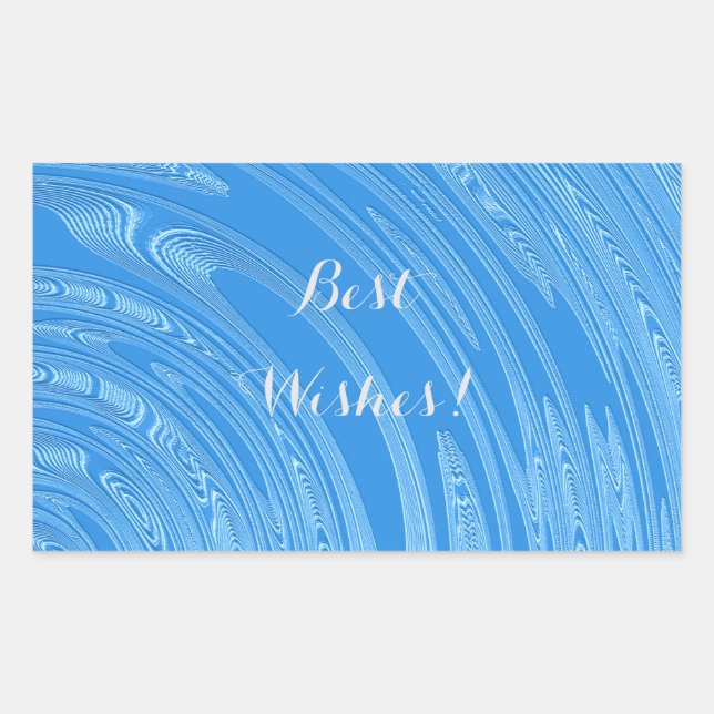 abstrakt-blaue Metallic-Textur Rechteckiger Aufkleber (Vorderseite)