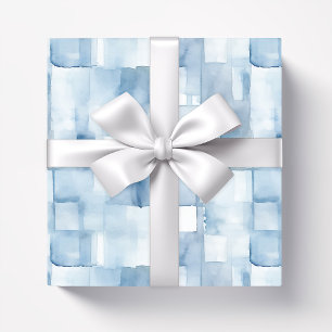 Abstrakt blauer Wasserfarben Geschenkpapier