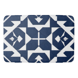 Abstrakt-blaues geometrisches Design Badematte