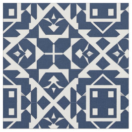 Abstrakt-blaues geometrisches Design Stoff