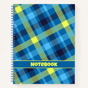 Abstrakt blaues kariertes Notebook Notizbuch