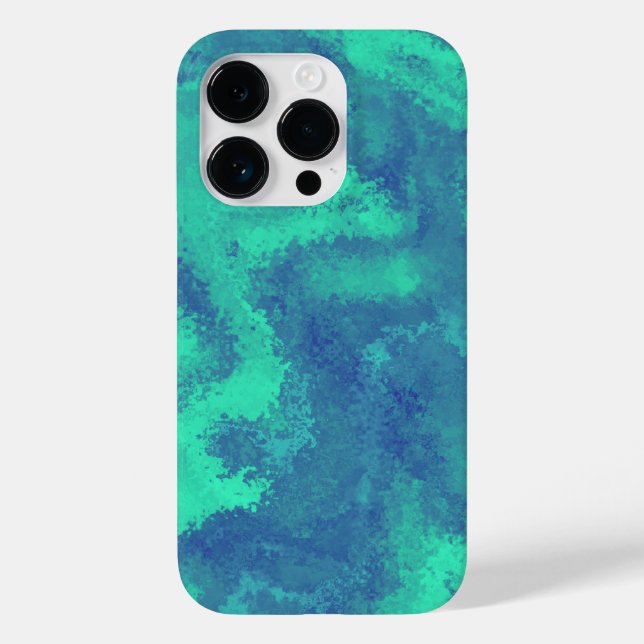 Abstrakt-blaugrüne Diffusion Case-Mate iPhone 14 Pro Hülle (Rückseite)