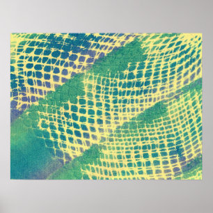 Abstrakt-blaugrüne Lila-gelbe Muster-Poster Poster