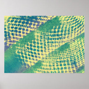 Abstrakt-blaugrüne Lila-gelbe Muster-Poster Poster