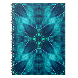 Abstrakt Bloom Aqua und Blue Fraktal Design Notizblock