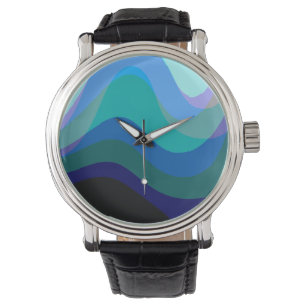Abstrakt Blue 303 - Groovy Flows Art Armbanduhr