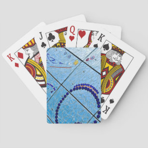 Abstrakt Blue Baltimore Geometric Mirror Mosaic Spielkarten
