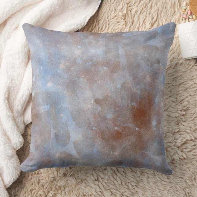 Abstrakt Blue Brown Grunge Kissen (Decke)