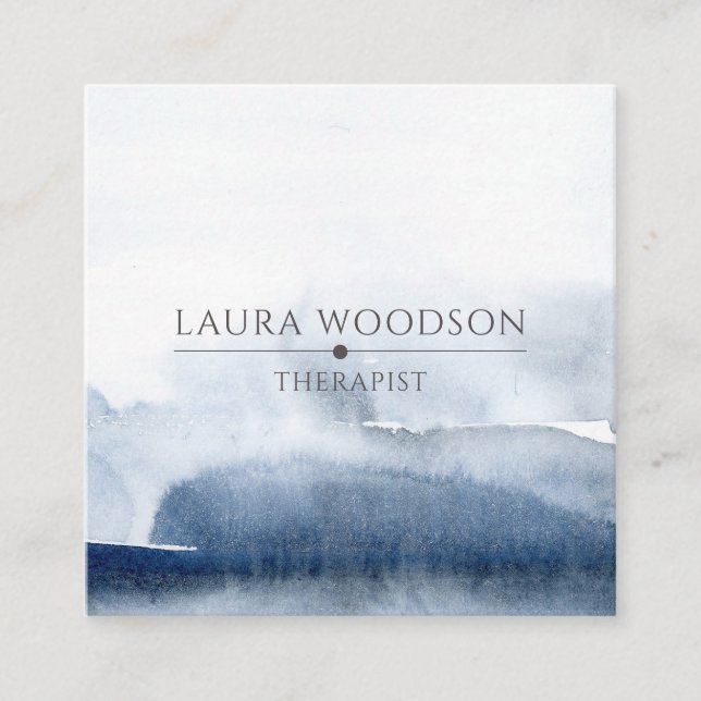 Abstrakt Blue Brush Stroke Therapeut Visitenkarte (Vorderseite)