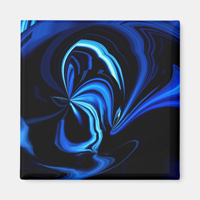 Abstrakt Blue Butterfly Magnet (Vorne)