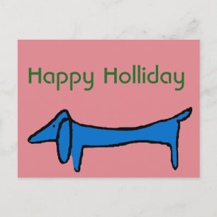 Abstrakt Blue Dackel Weihnachten