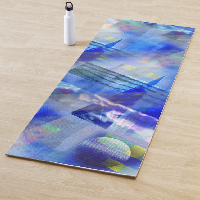 Abstrakt Blue Foto Collage Yogamatte (Beispiel)