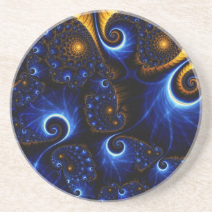 Abstrakt Blue Fraktal Sky Sandstone Untersetzer
