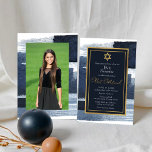 Abstrakt Blue Gilded Foto Bat Mitzvah Einladung<br><div class="desc">Entdecken Sie die exquisite Verschmelzung von abstraktem Design und kultureller Bedeutung in diesem Abstrakten Blue Gilded Foto Bar Mitzvah Foil Einladung. Mit einem faszinierenden, künstlerischen Design, das von der Schönheit des jüdischen Erbes inspiriert wird, wird diese Einladung die Bühne für ein unvergessliches Fest, das das Beste des Alten mit dem...</div>