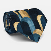 Abstrakt Blue Gold Navy