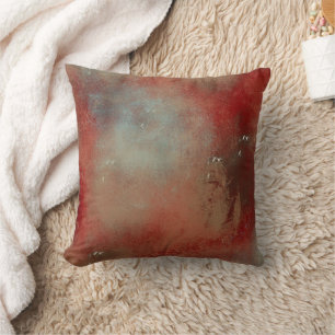 Abstrakt Blue Gold Red Contemporary Art Kissen