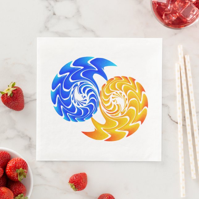 Abstrakt Blue Gold Yin Yang Fishing Balance Serviette (Beispiel)