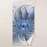 Abstrakt Blue Gray Fraktal Art Blume